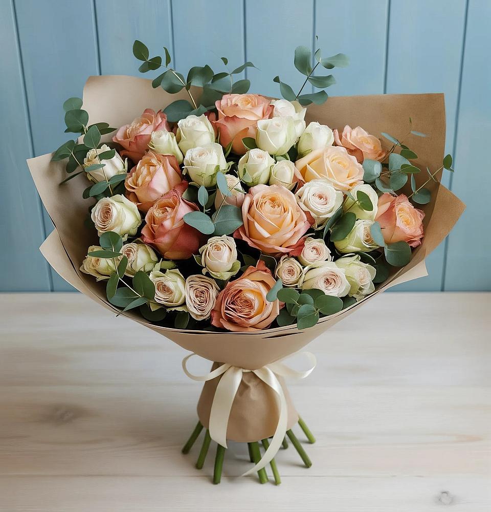 Букет цветов из: Альстромерии и Розы в Эльхотово