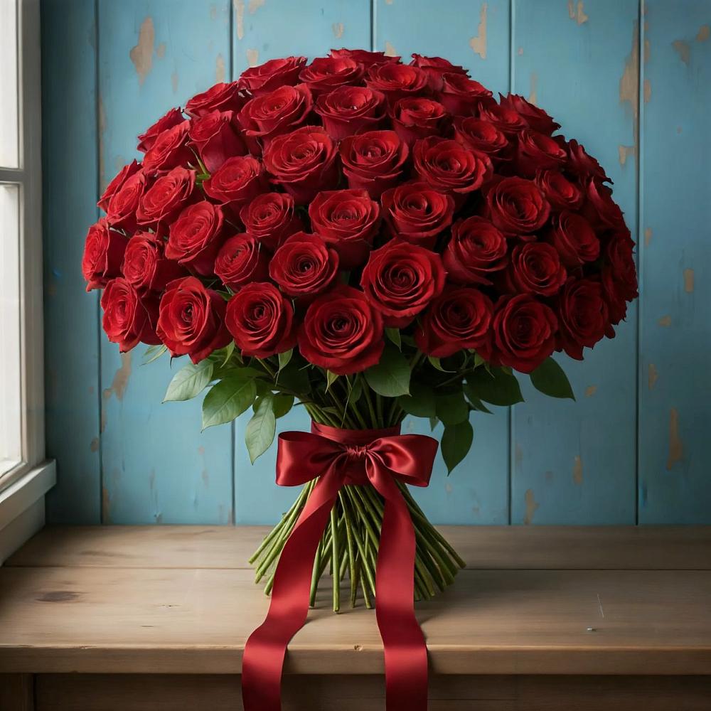 Букет Красные розы Блэк Меджик в Эльхотово