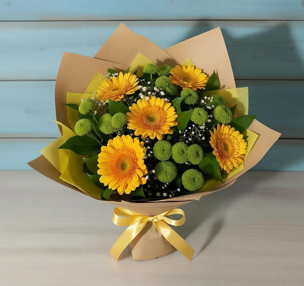 Букет цветов из: Герберы и Хризантемы в Эльхотово