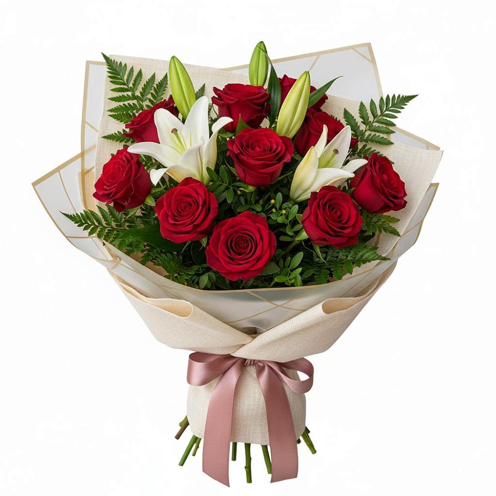 Букет цветов из: Лилии и Розы в Эльхотово