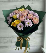 Букет цветов из:  Хризантемы и Розы в Эльхотово