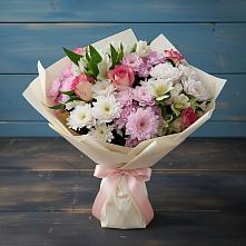 Букет цветов из:  Хризантемы, Альстромерии и Розы в Эльхотово