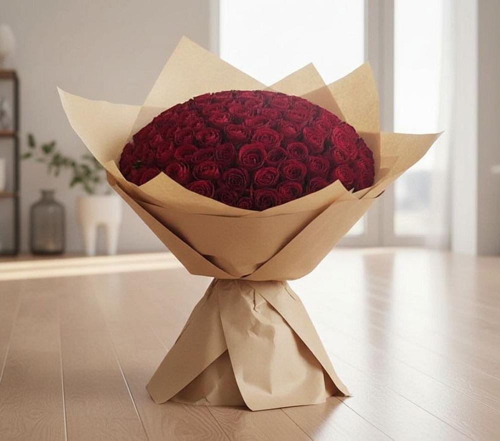 Букет 101 Красная роза в Эльхотово