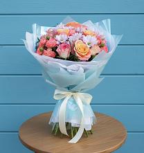 Букет цветов из:  Хризантемы и Розы #REPLACE_PRED# Эльхотово