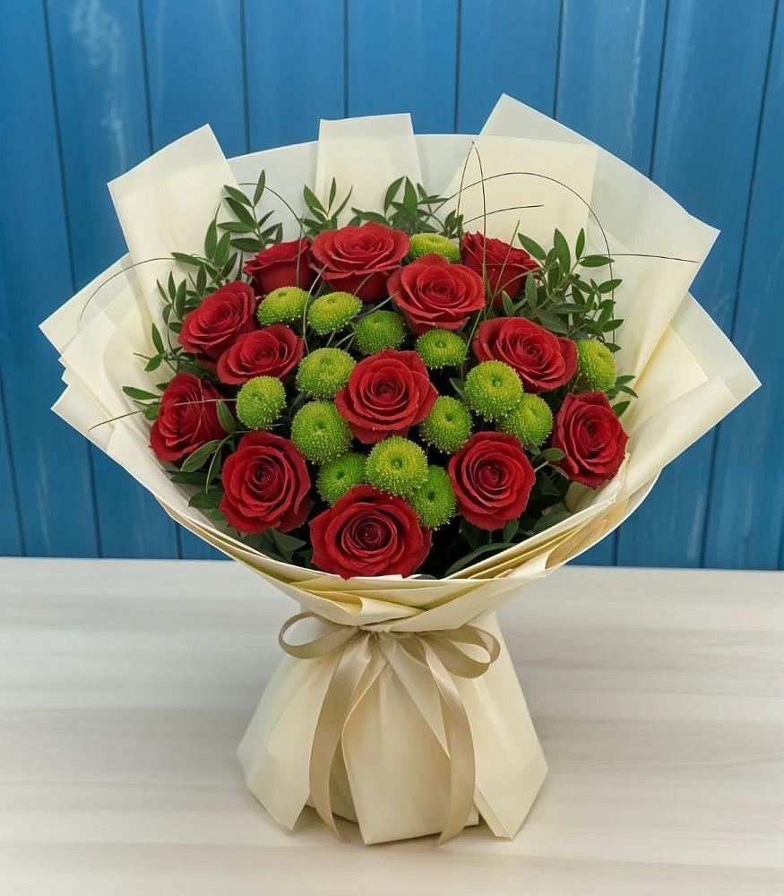 Букет цветов из: Розы и Хризантемы в Эльхотово