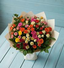 Букет Микс из разноцветных кустовых роз #REPLACE_PRED# Эльхотово
